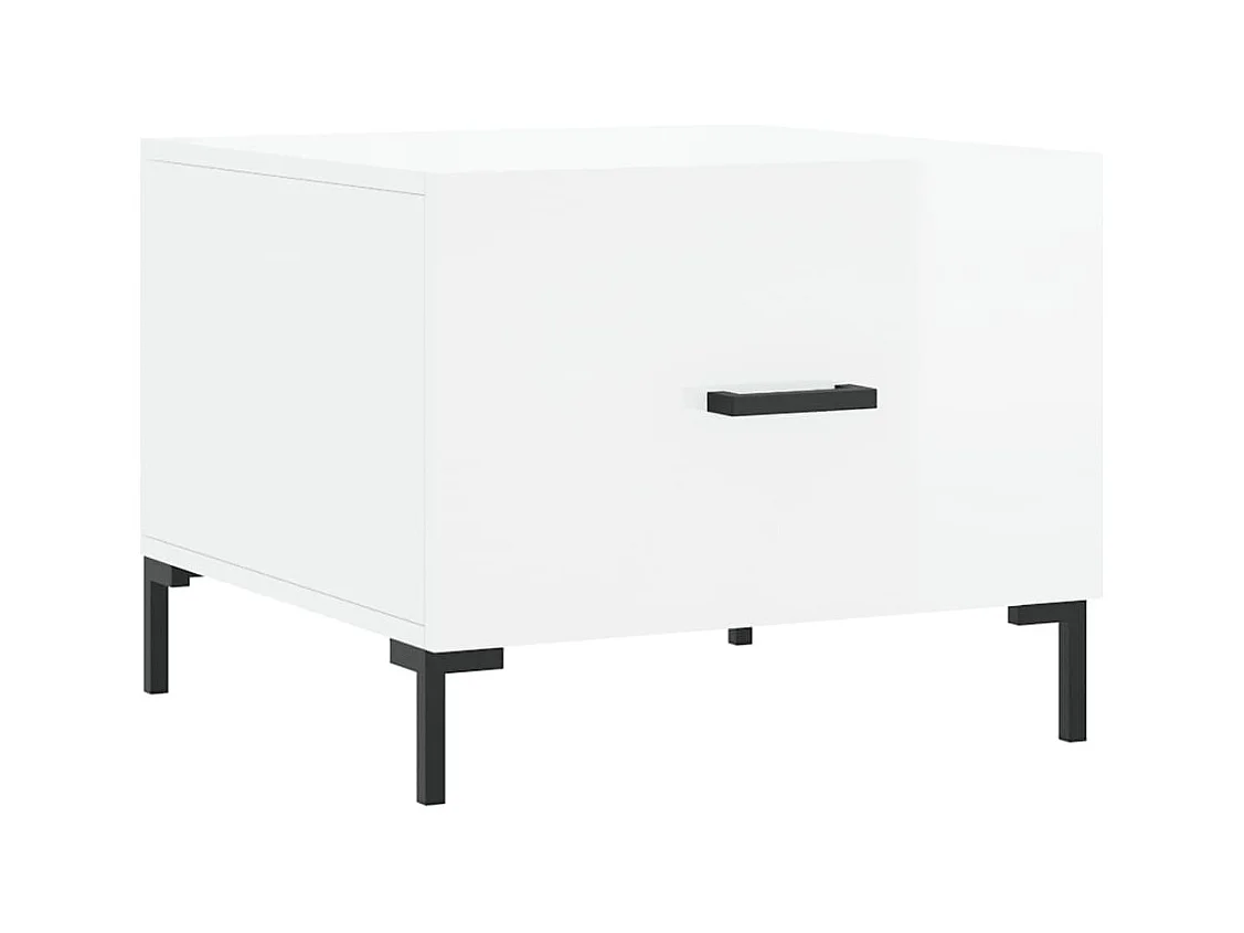 Salontafels 2 stuks wit hoogglans 50x50x40cm bewerkt hout