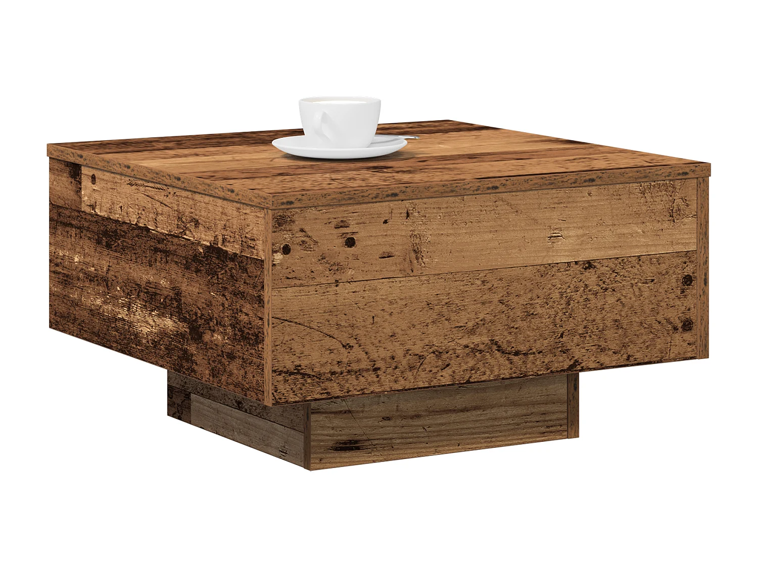 Table Basse , Bois Ancien, 55x55x31 cm, Bois Ingénierie