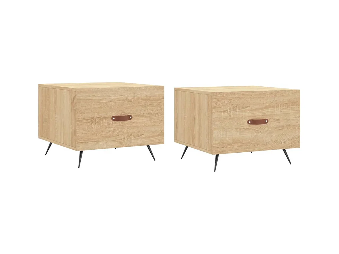 Tables basses 2 pcs chêne sonoma 50x50x40 cm bois d'ingénierie