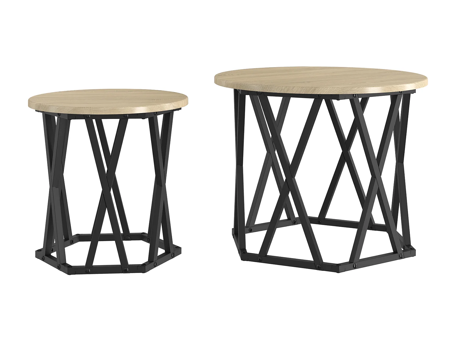 Tables d'appoint empilables 2 pcs Chêne Sonoma Bois reconstitué