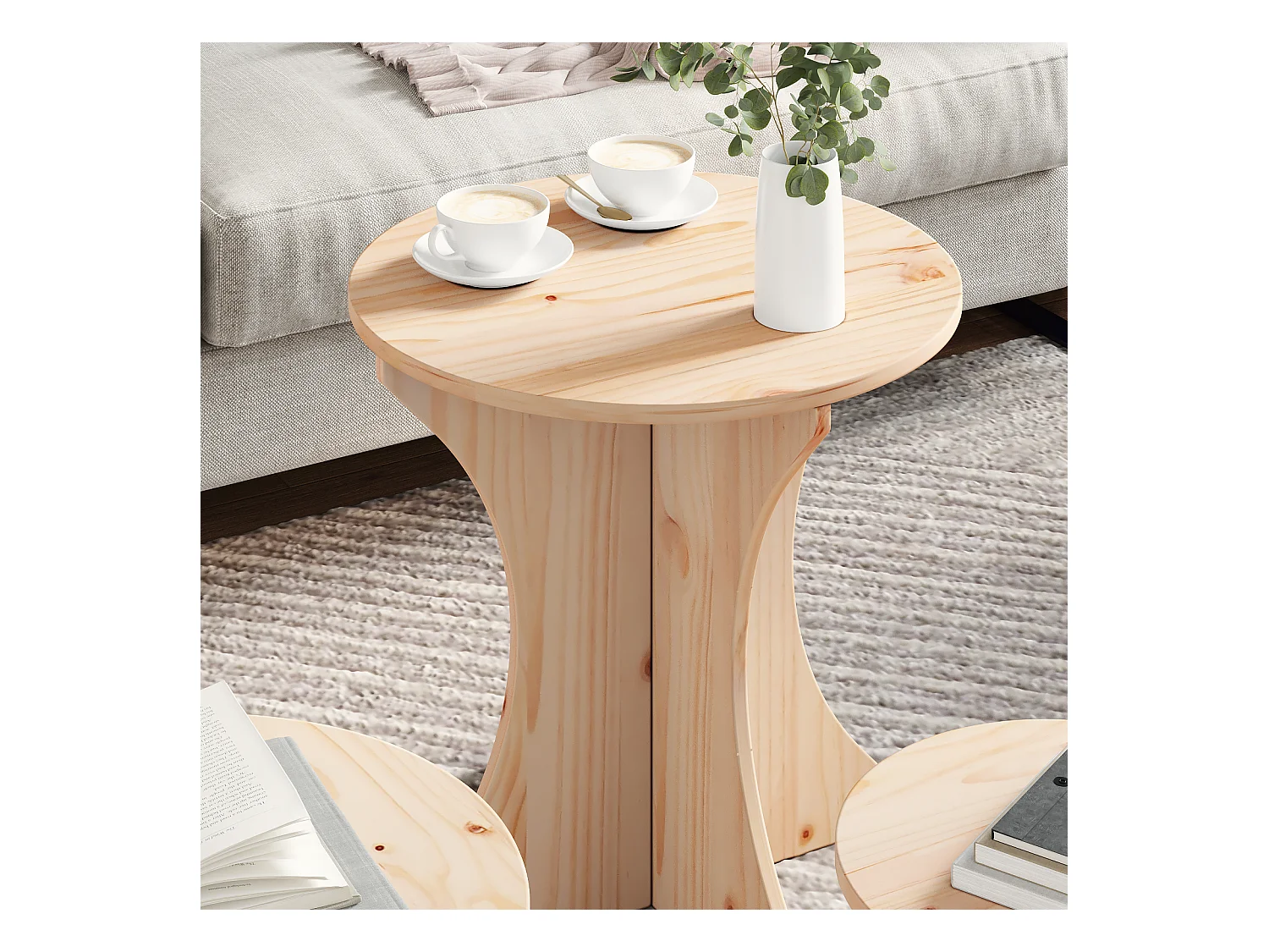 Salontafel 3 stuks Naturel 46 x 46 x 47 cm Massief grenenhout