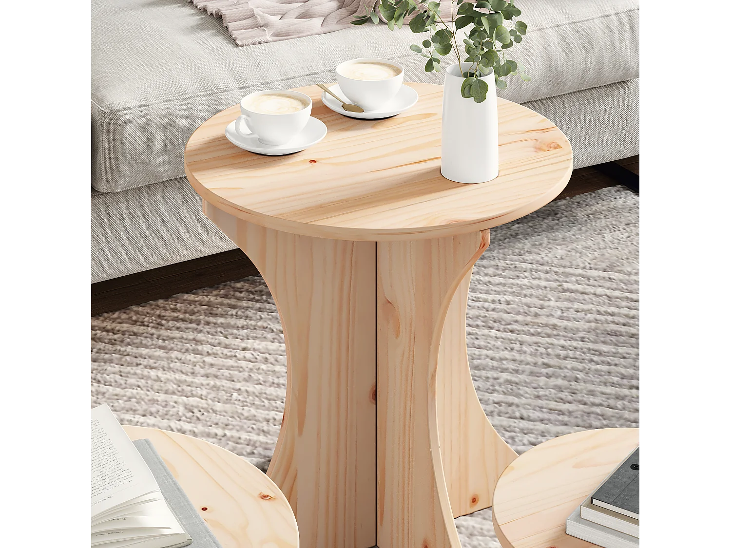 Salontafel 3 stuks Naturel 46 x 46 x 47 cm Massief grenenhout