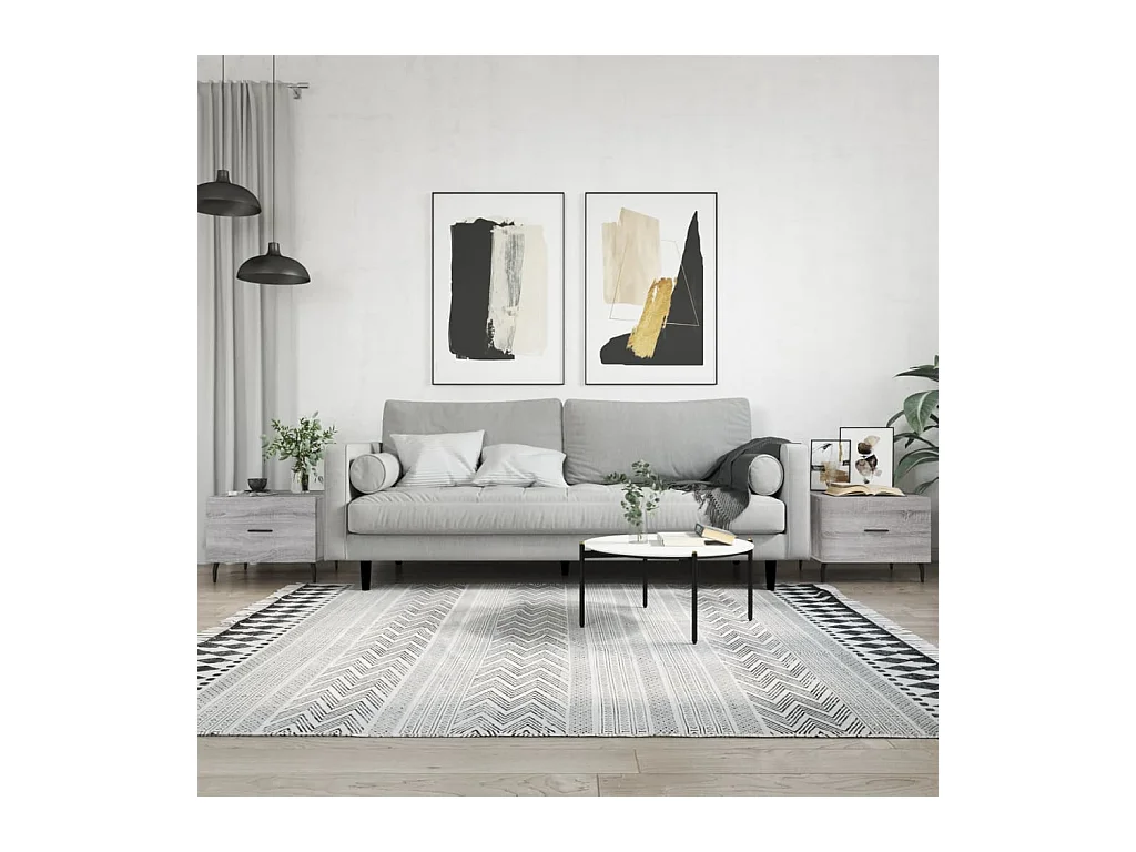 Salontafels 2 stuks sonoma grijs 50x50x40 cm bewerkt hout