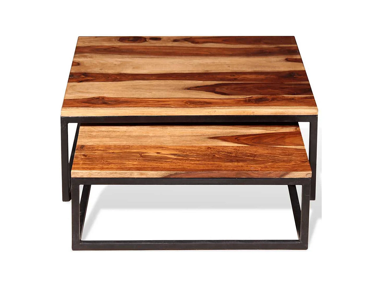 Ensemble de table basse gigogne 2 pcs Bois massif