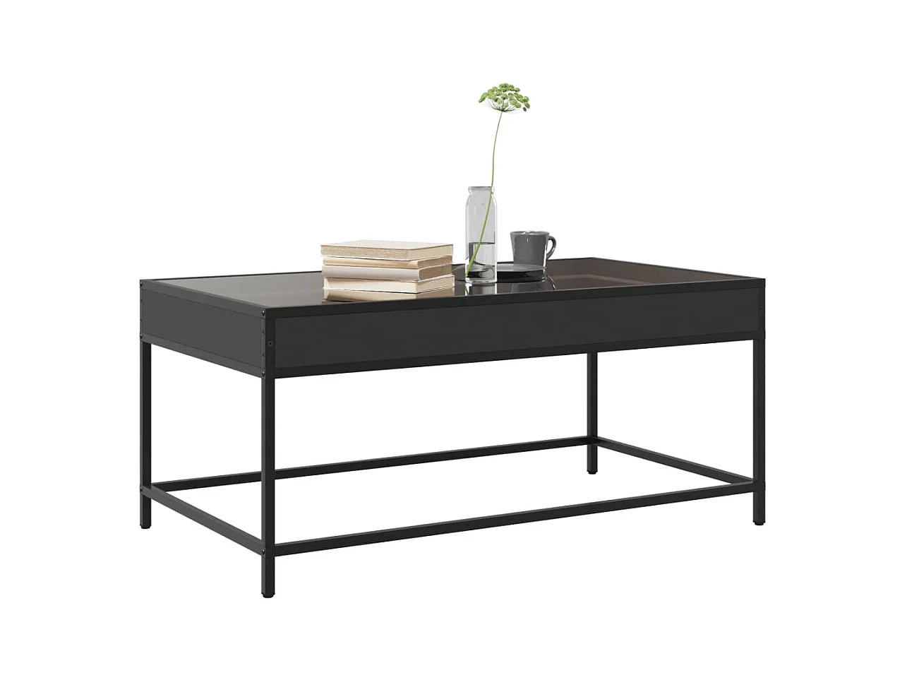 Table basse avec LED infini noir 90x50x41 cm