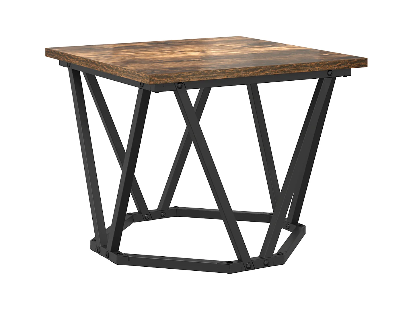 Tables d'appoint 3 pcs en bois d'ingénierie chêne fumé