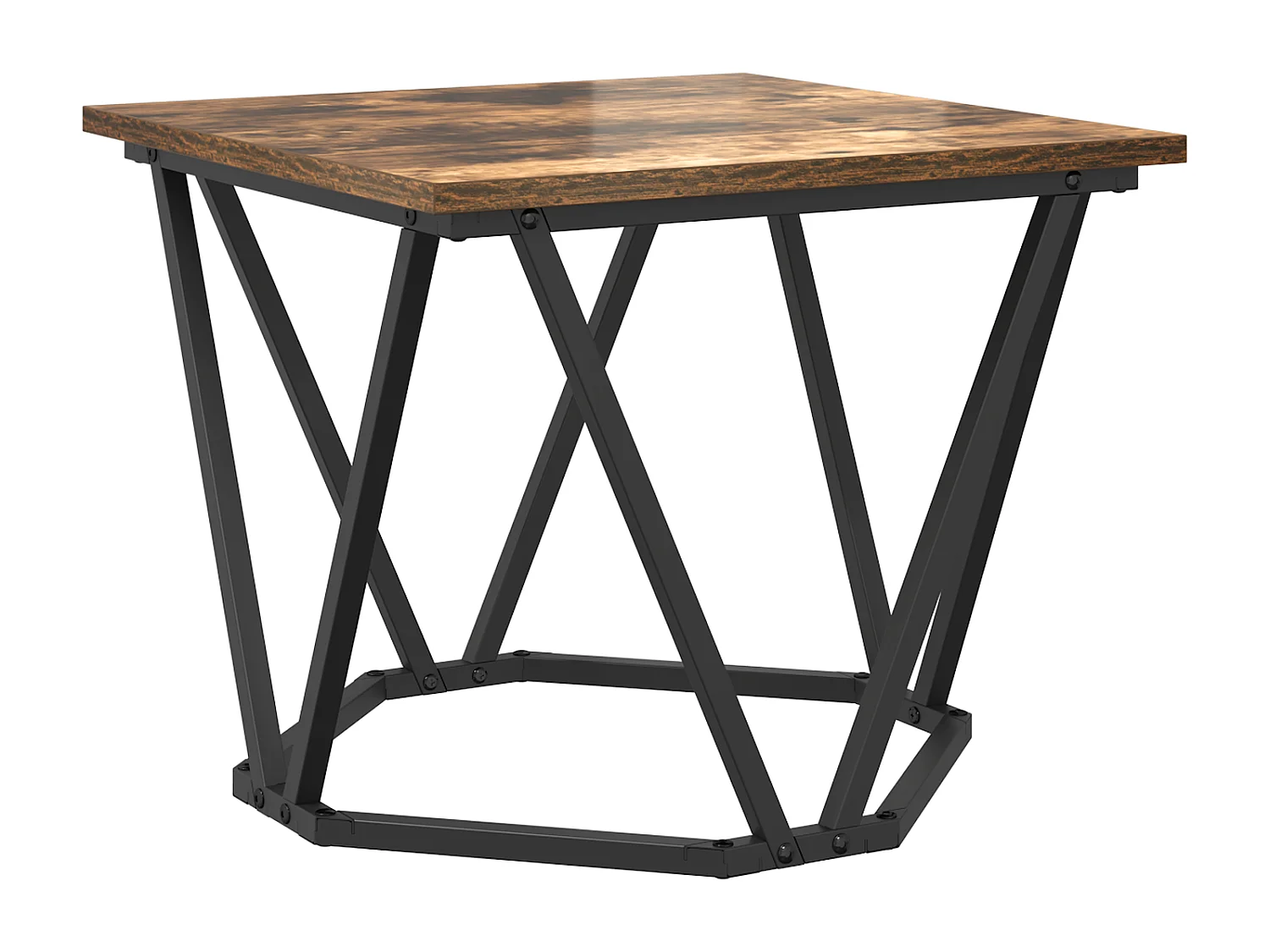 Mesas auxiliares de 3 piezas de madera de ingeniería de roble ahumado