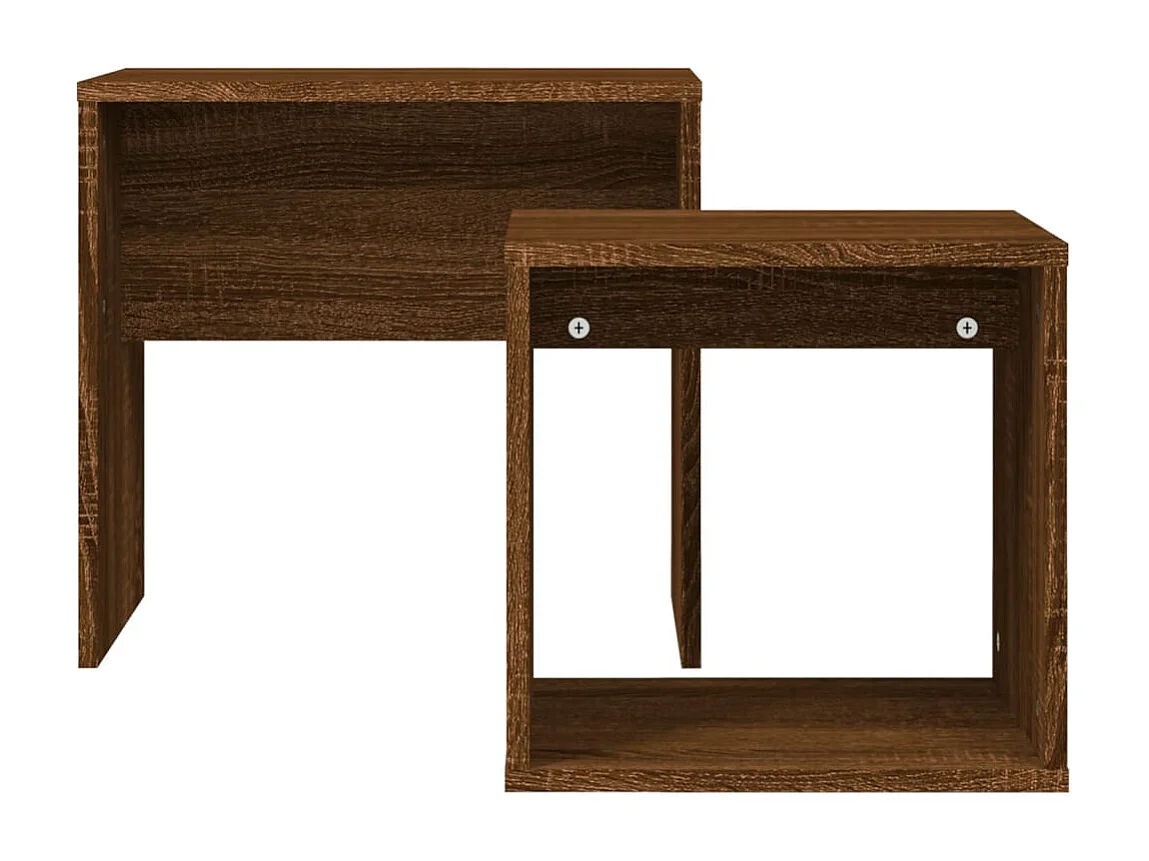 Tables basses gigognes 2 pcs chêne marron bois d'ingénierie