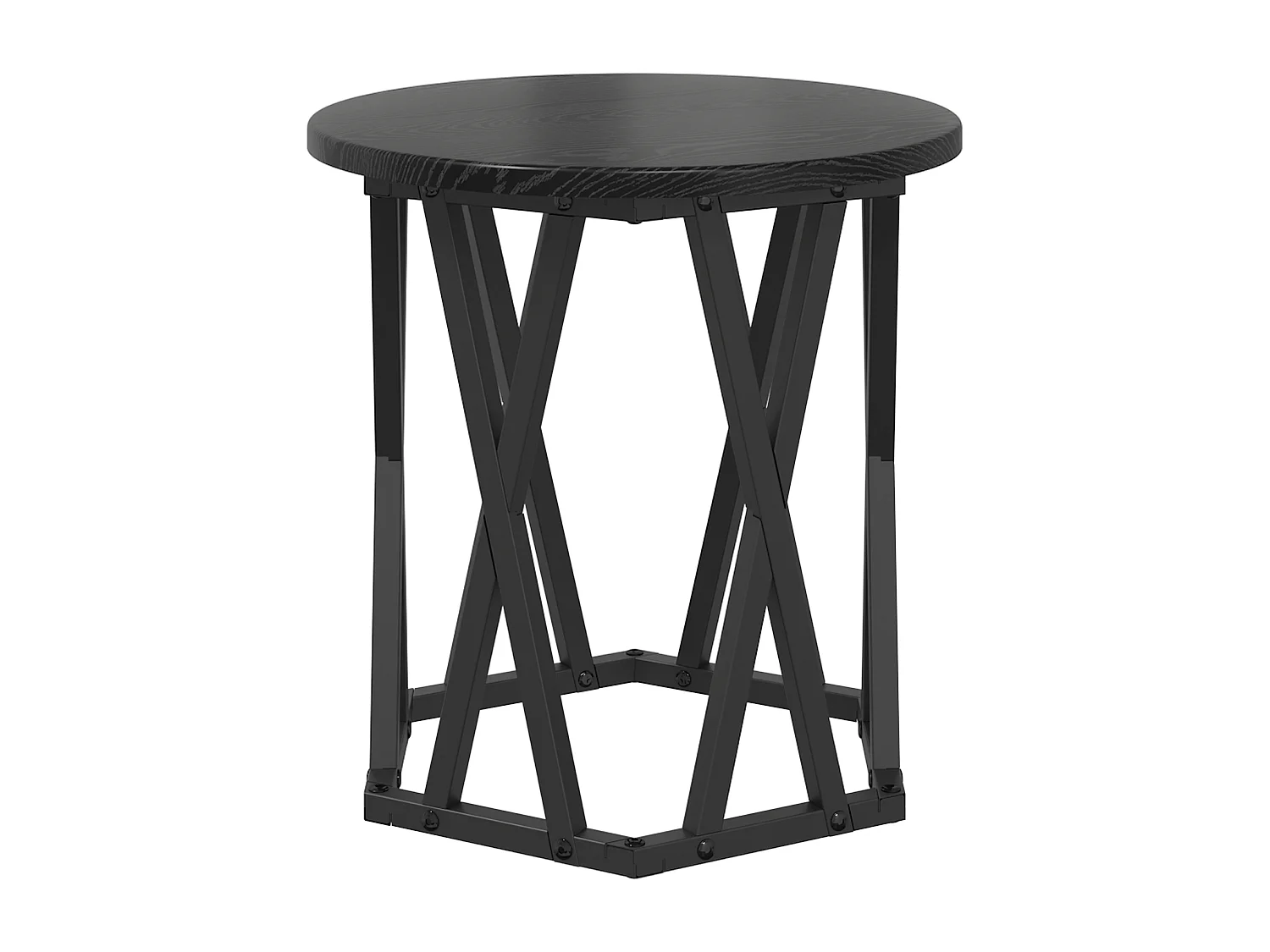 Mesas auxiliares apilables 2 piezas Madera de roble negro