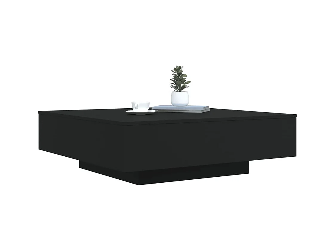 Table basse noir 100x100x31 cm bois d'ingénierie
