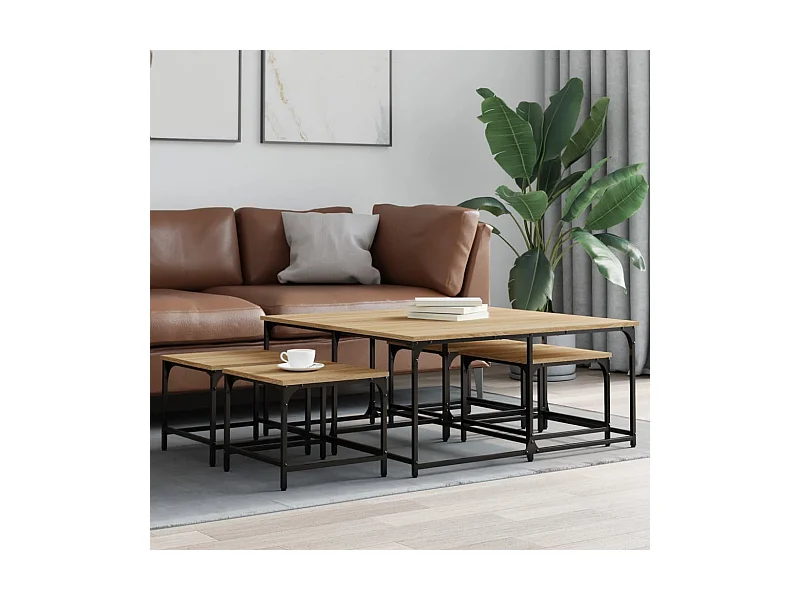 Tables basses gigognes 5 pcs chêne sonoma bois d'ingénierie
