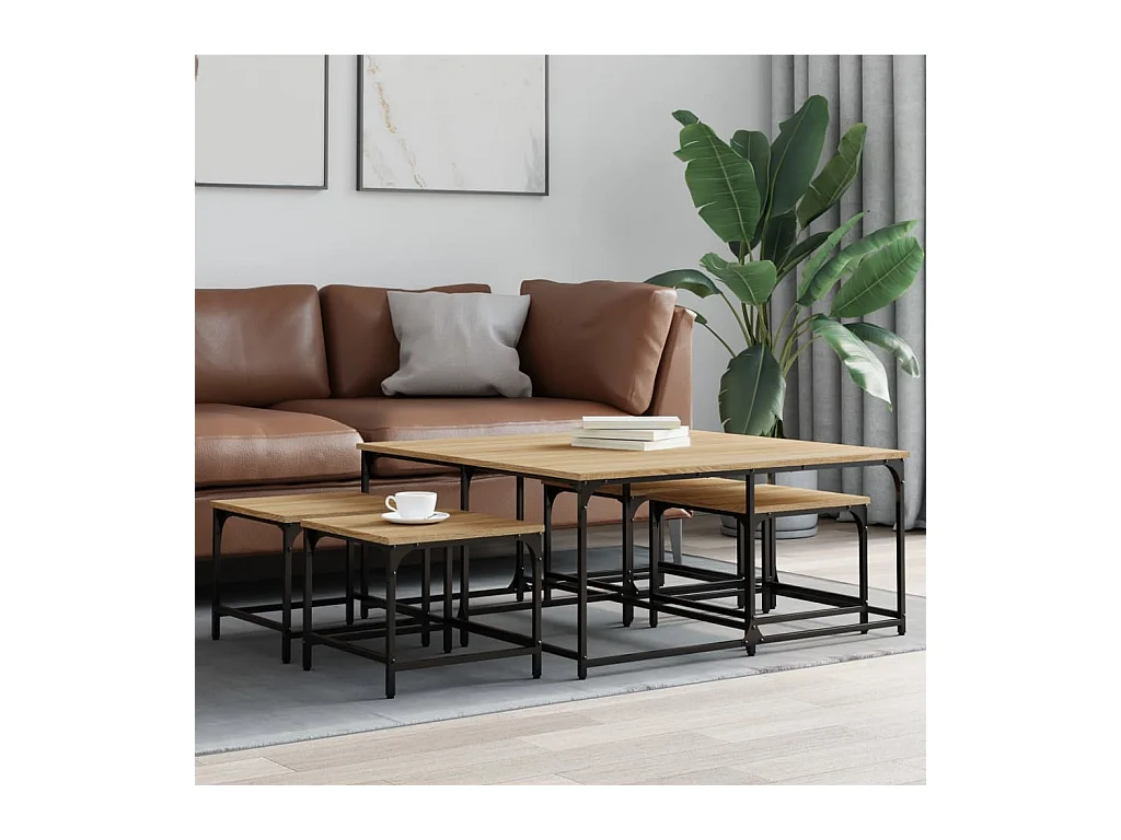 Tables basses gigognes 5 pcs chêne sonoma bois d'ingénierie