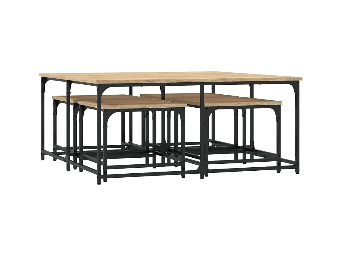 Tables basses gigognes 5 pcs chêne sonoma bois d'ingénierie