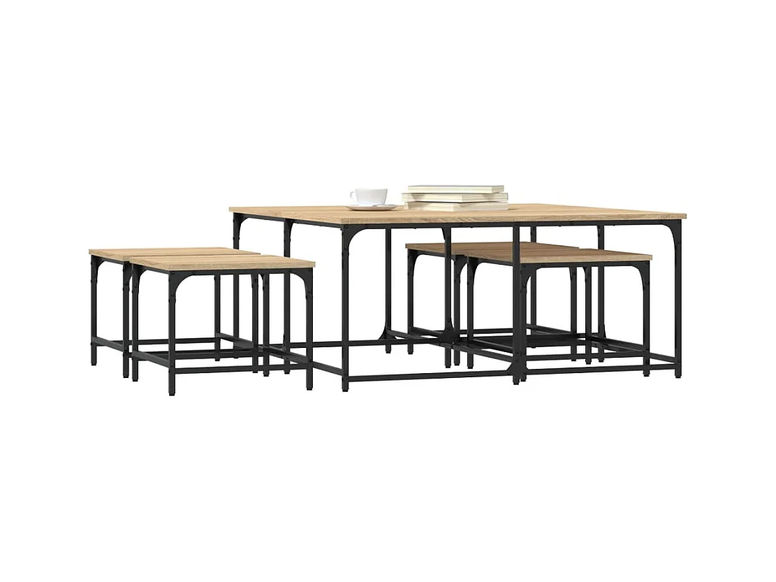 Tables basses gigognes 5 pcs chêne sonoma bois d'ingénierie