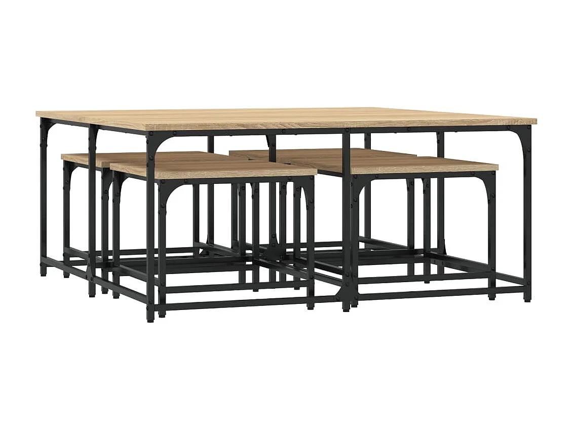 Tables basses gigognes 5 pcs chêne sonoma bois d'ingénierie