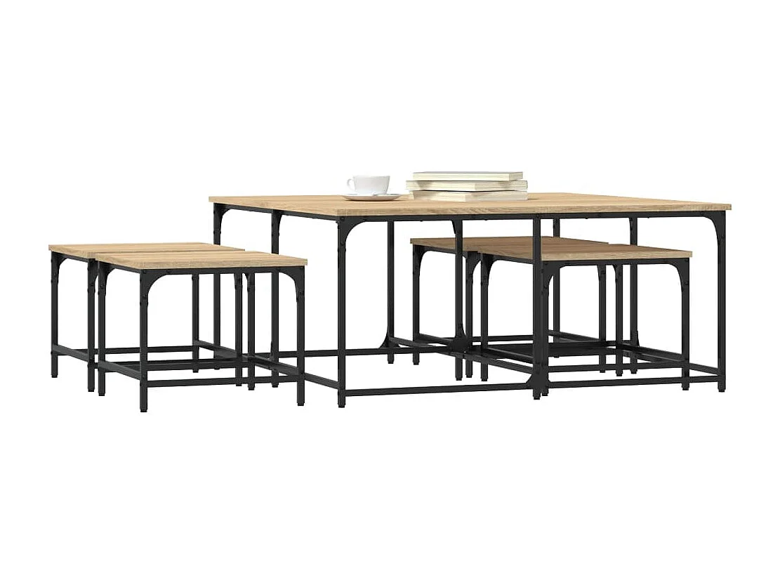 Tables basses gigognes 5 pcs chêne sonoma bois d'ingénierie
