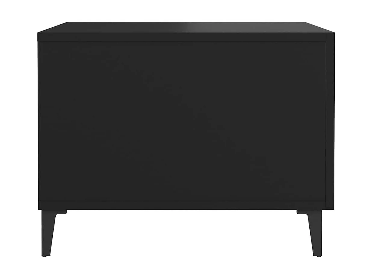 Tables basses avec pieds en métal 2 pcs Noir 50x50x40 cm