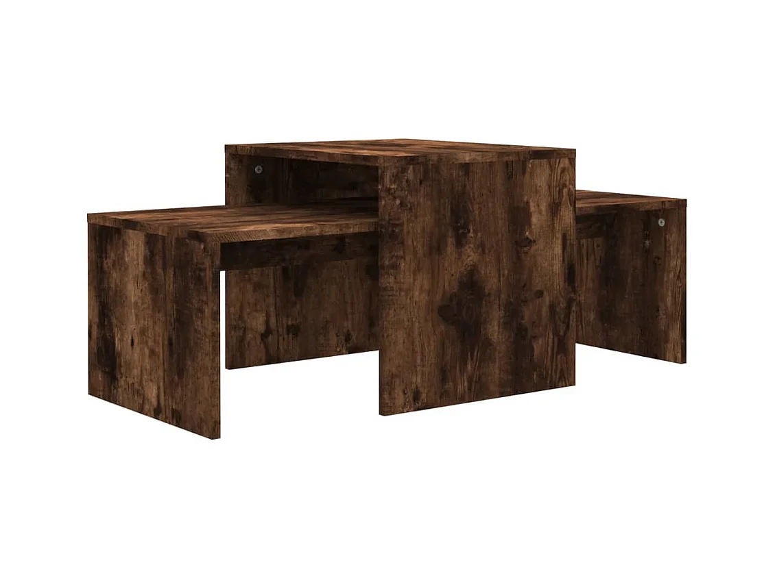 Ensemble table basse Chêne fumé 100x48x40 cm Bois d'ingénierie