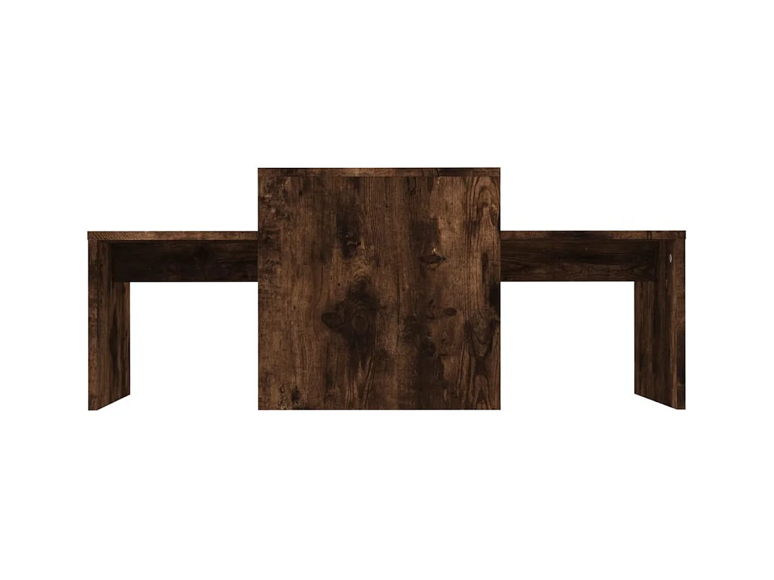 Ensemble table basse Chêne fumé 100x48x40 cm Bois d'ingénierie