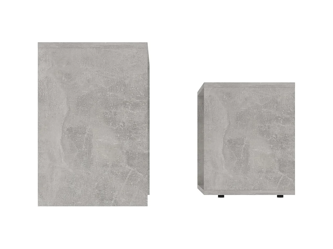 Betongrijze salontafelset 48x30x45 cm bewerkt hout