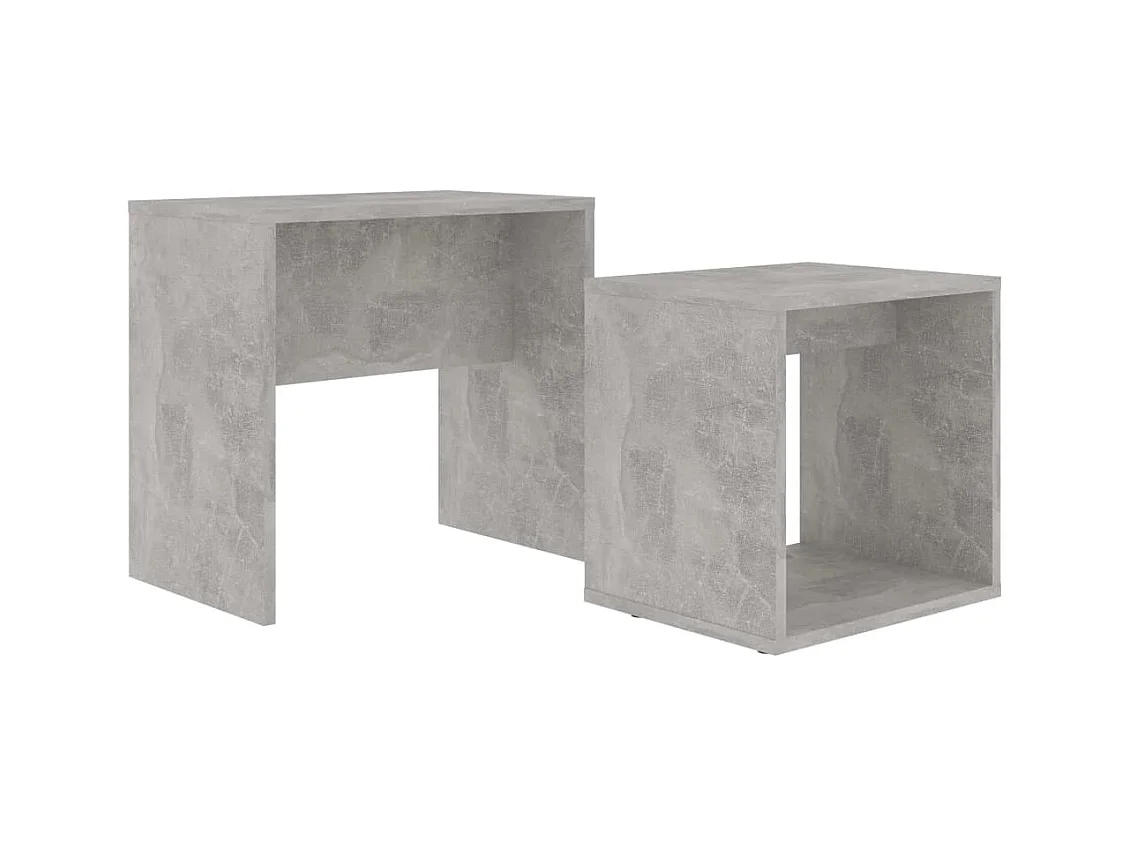 Ensemble de table basse Gris béton 48x30x45 cm Bois ingénierie