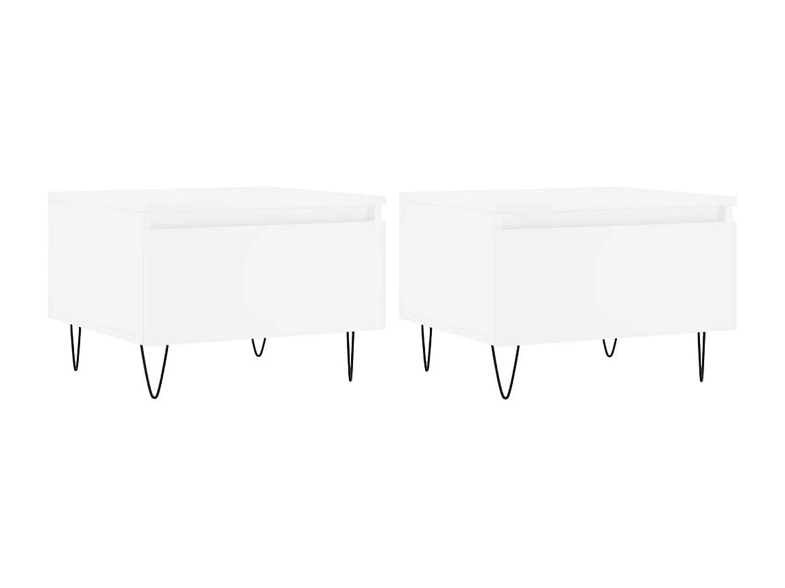 Tables basses 2 pcs blanc 50x46x35 cm bois d'ingénierie
