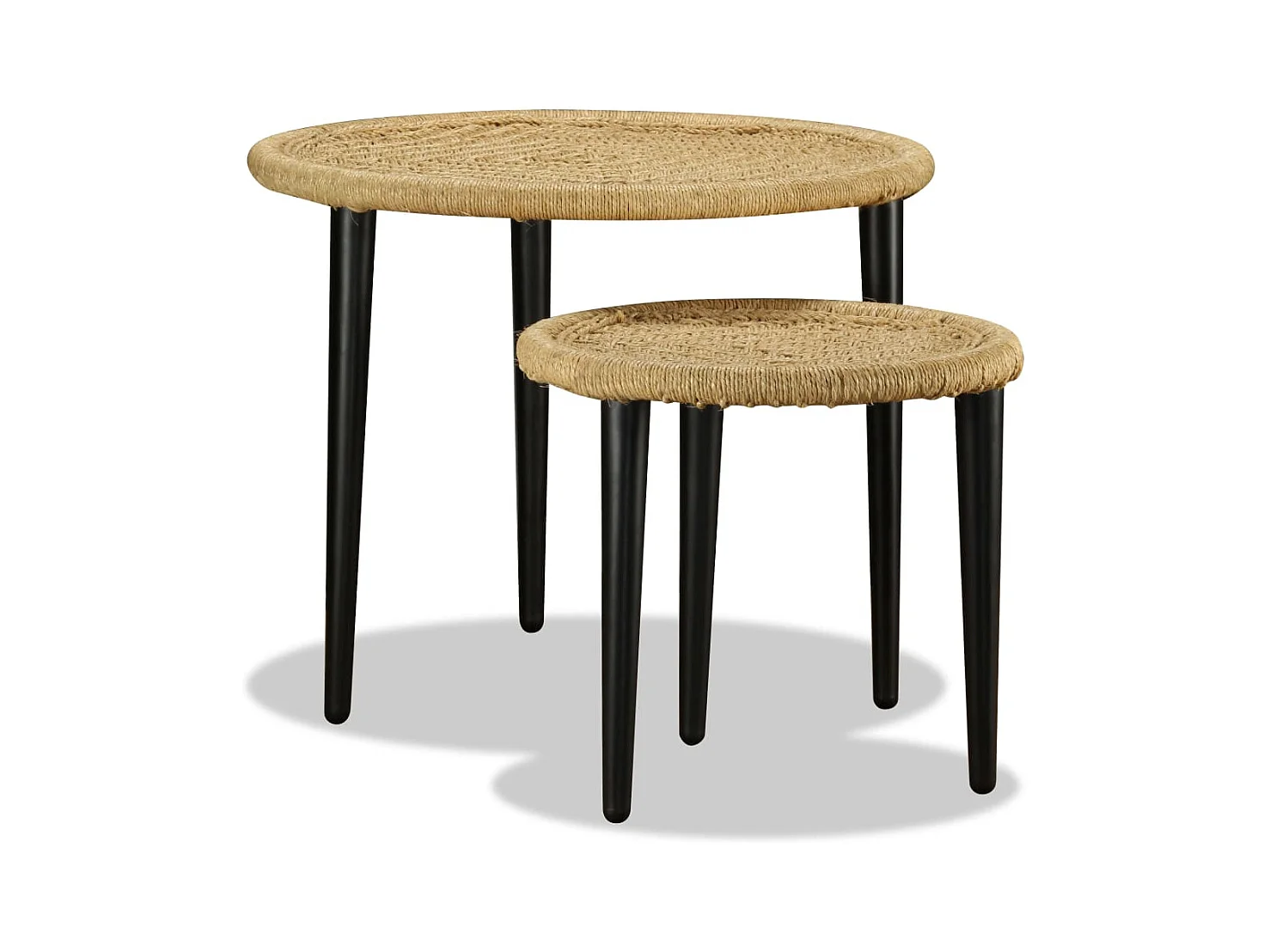 Table basse 2 pcs jute naturelle