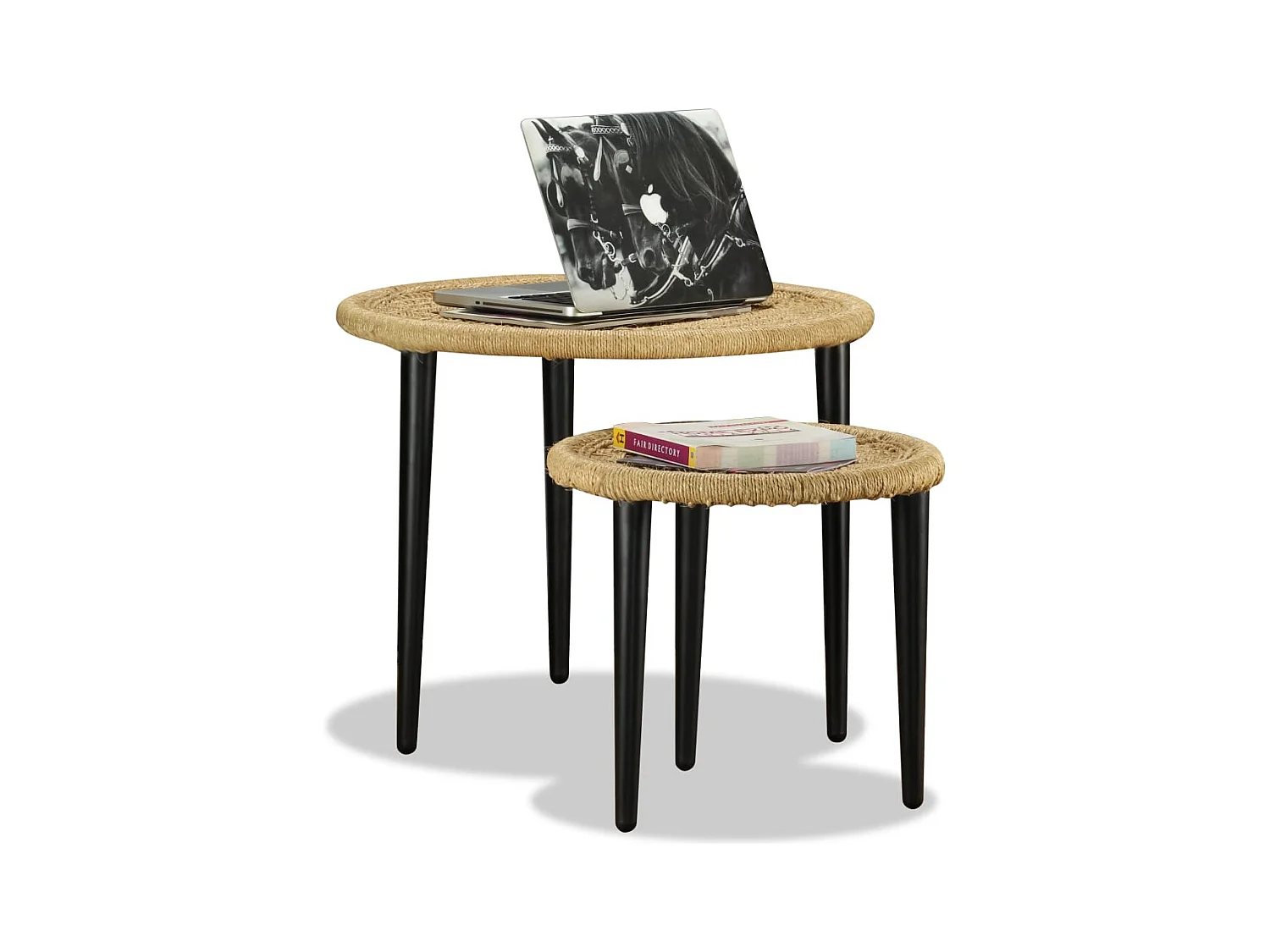 Table basse 2 pcs jute naturelle