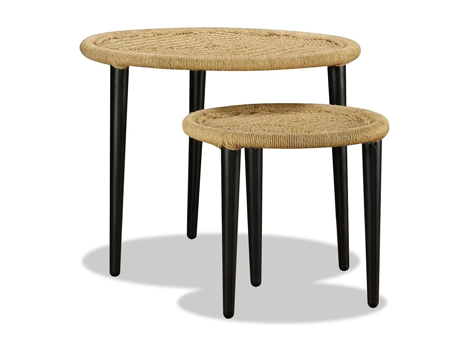 Table basse 2 pcs jute naturelle