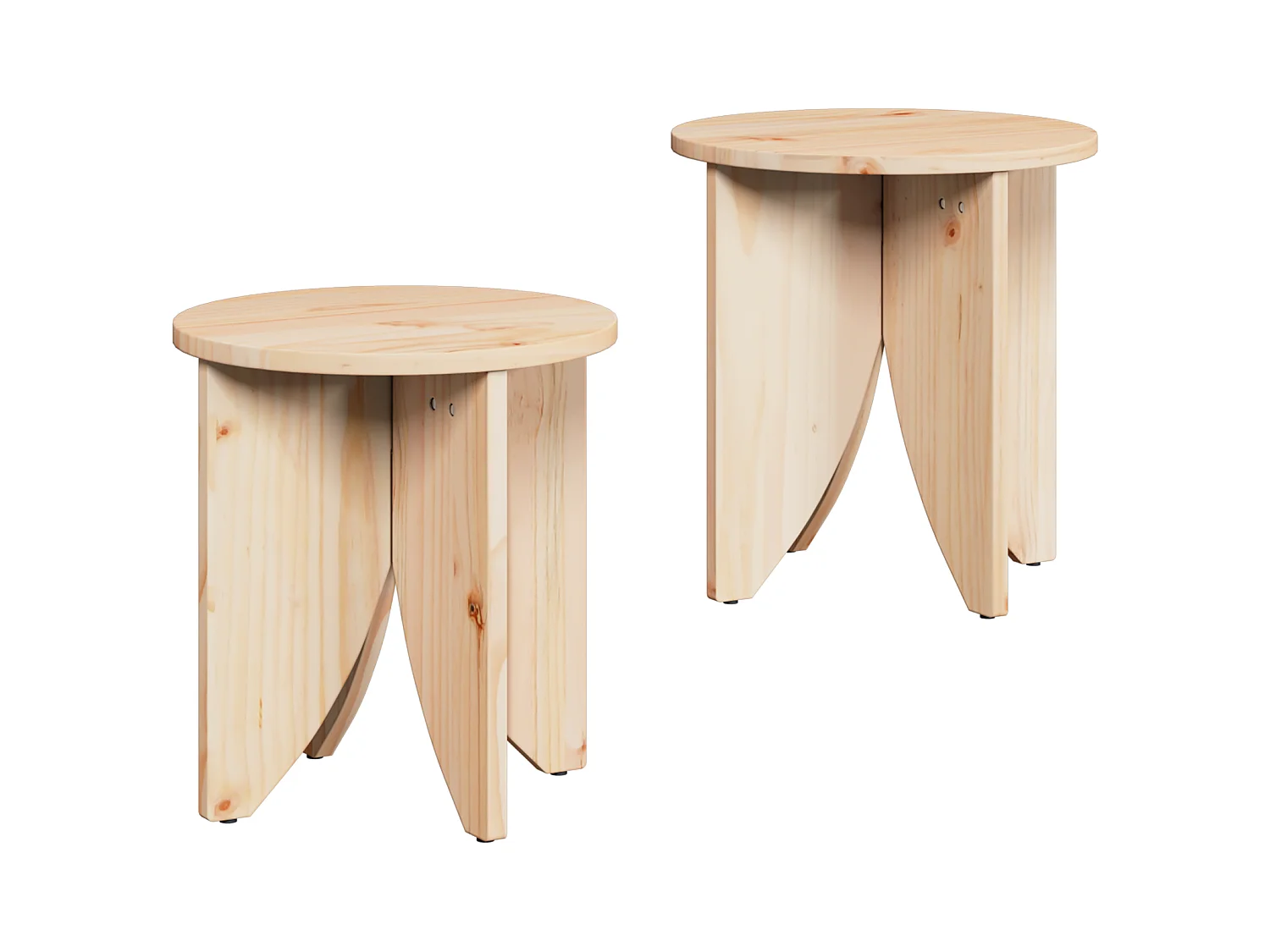Table basse 2 pcs Naturel 41,5 x 41,5 x 44 cm