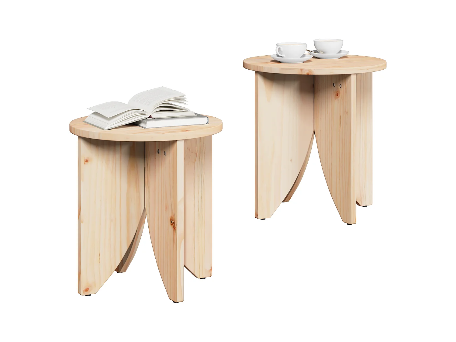 Table basse 2 pcs Naturel 41,5 x 41,5 x 44 cm