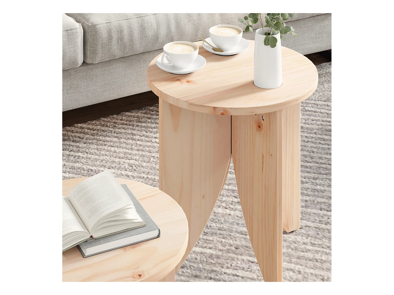 Table basse 2 pcs Naturel 41,5 x 41,5 x 44 cm