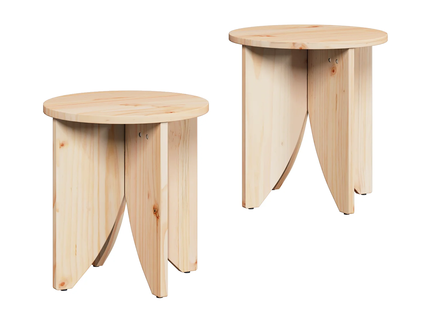 Mesa baja 2 piezas Natural 41,5 x 41,5 x 44 cm