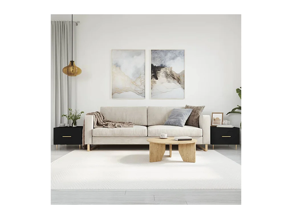 Salontafels 2 stuks zwart 50x50x40 cm bewerkt hout