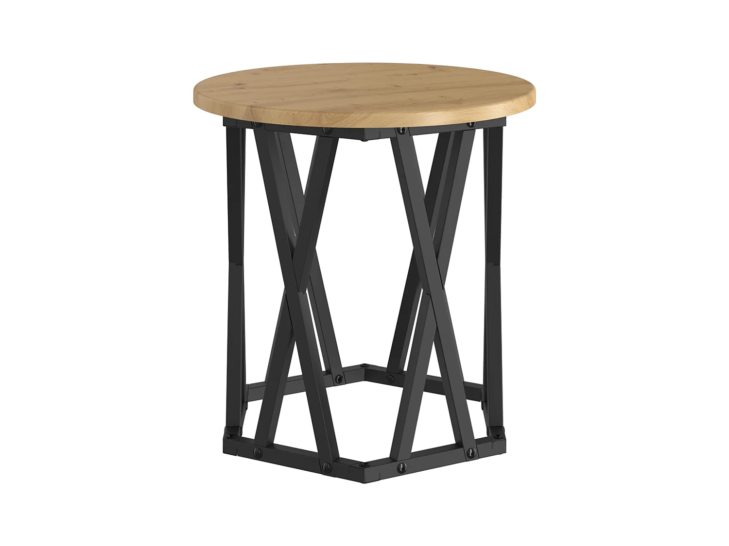 stuks stapelbare bijzettafels van bewerkt hout en eikenhout, vakmanschap