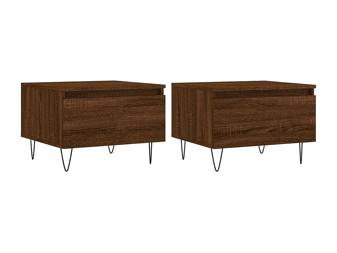 Tables basses 2 pcs chêne marron 50x46x35 cm bois d'ingénierie