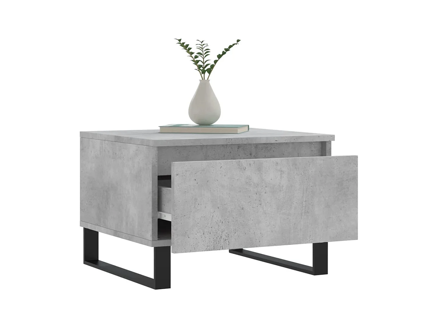 Salontafels 2 stuks betongrijs 50x46x35 cm bewerkt hout