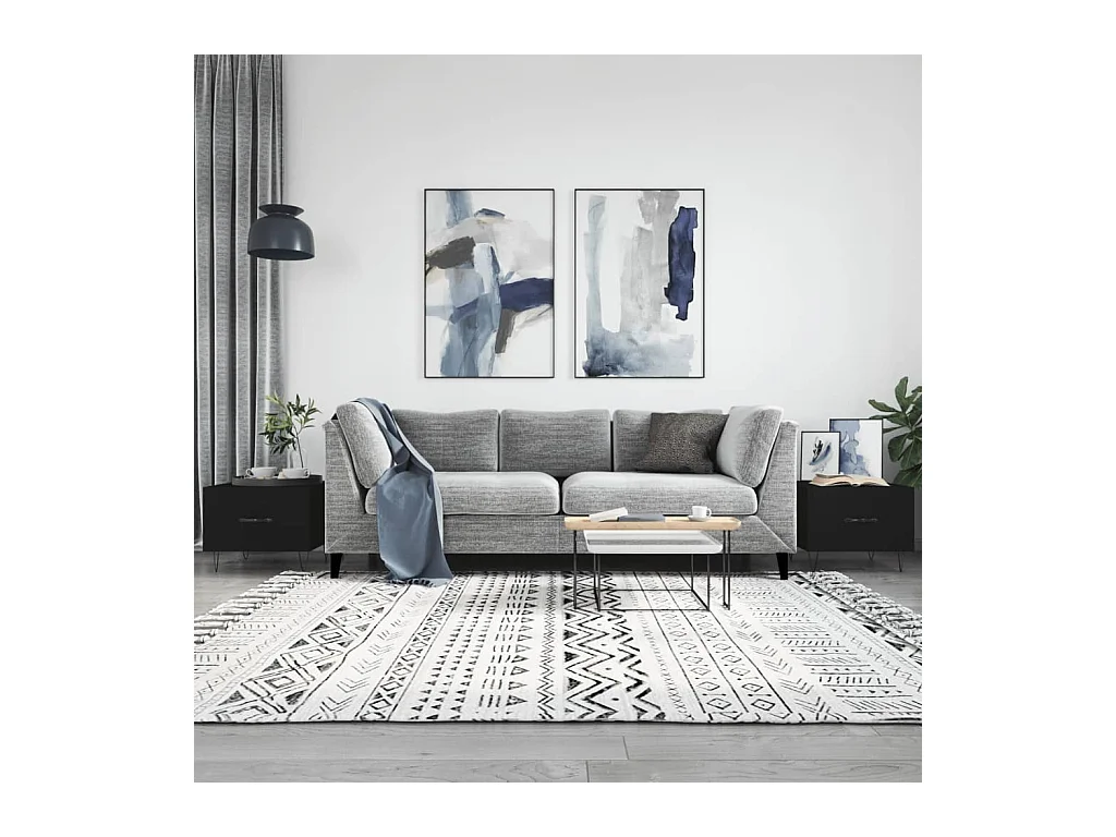 Tavolini da caffè 2 pezzi neri 50x50x40 cm in legno ingegnerizzato