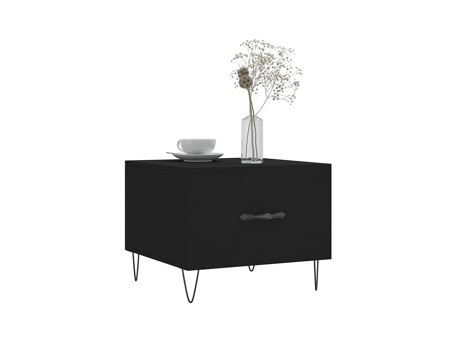 Tavolini da caffè 2 pezzi neri 50x50x40 cm in legno ingegnerizzato