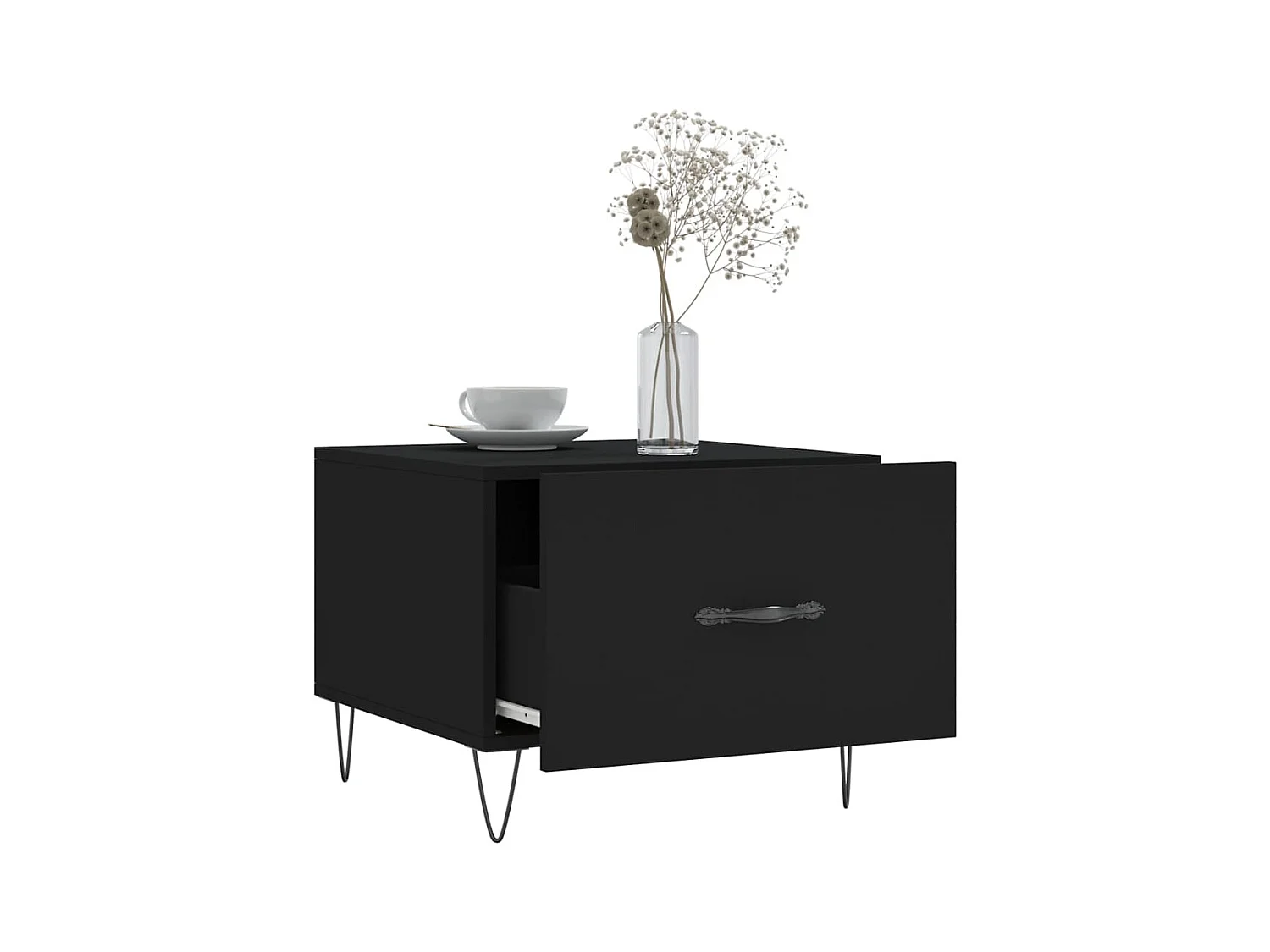 Tavolini da caffè 2 pezzi neri 50x50x40 cm in legno ingegnerizzato