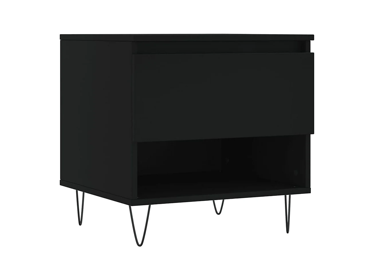 Salontafels 2 stuks zwart 50x46x50 cm bewerkt hout