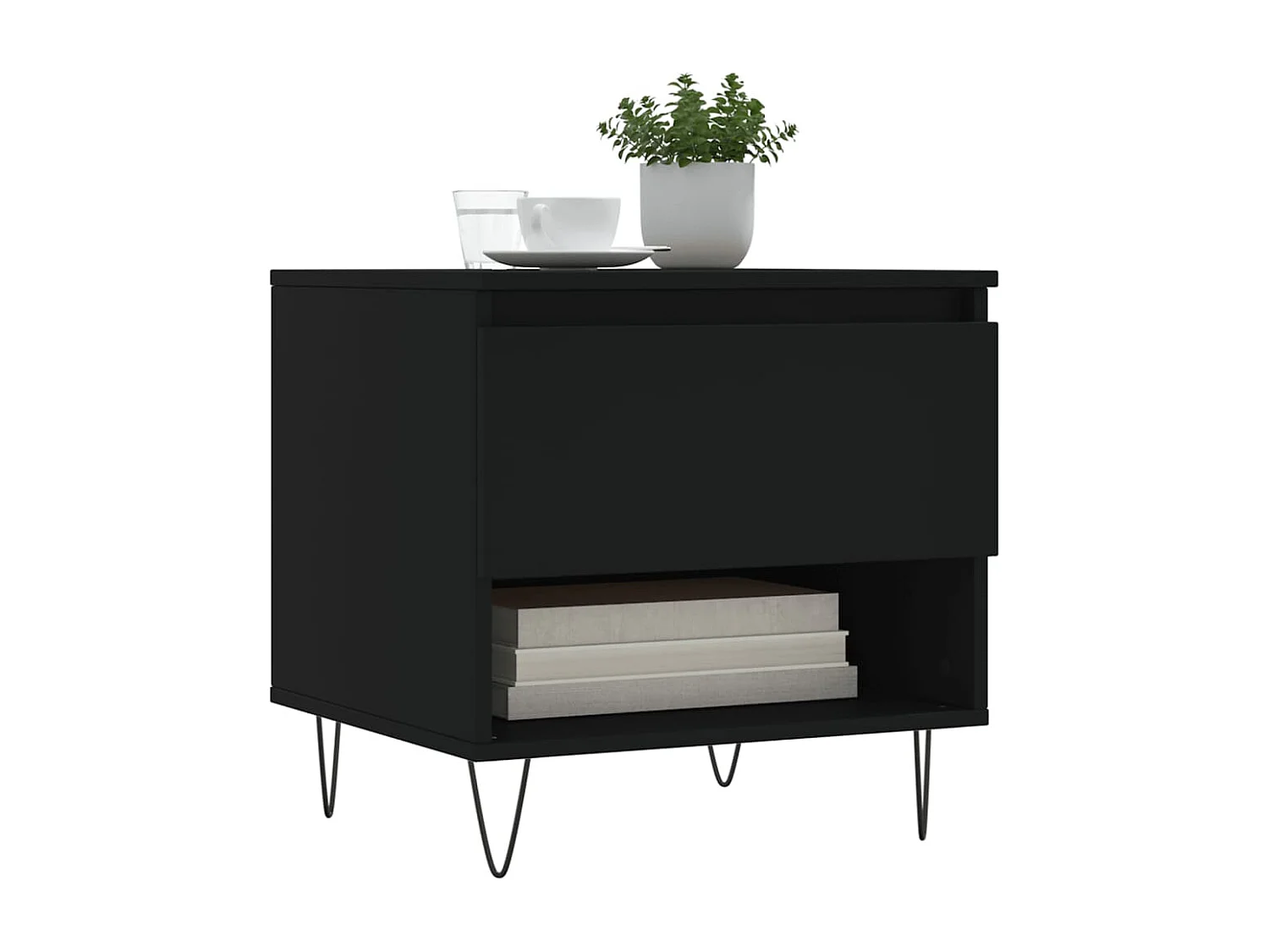 Tables basses 2 pcs noir 50x46x50 cm bois d'ingénierie