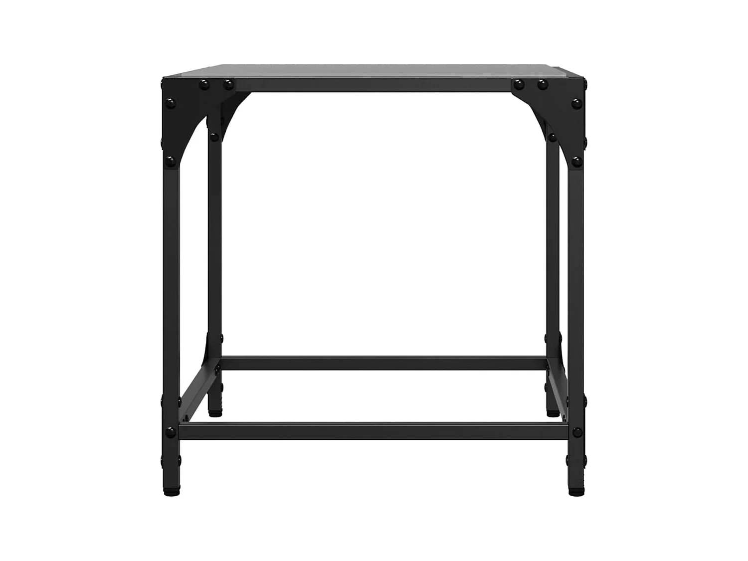 Tavolini con piano in vetro nero 2 pz 40x40x40 cm acciaio