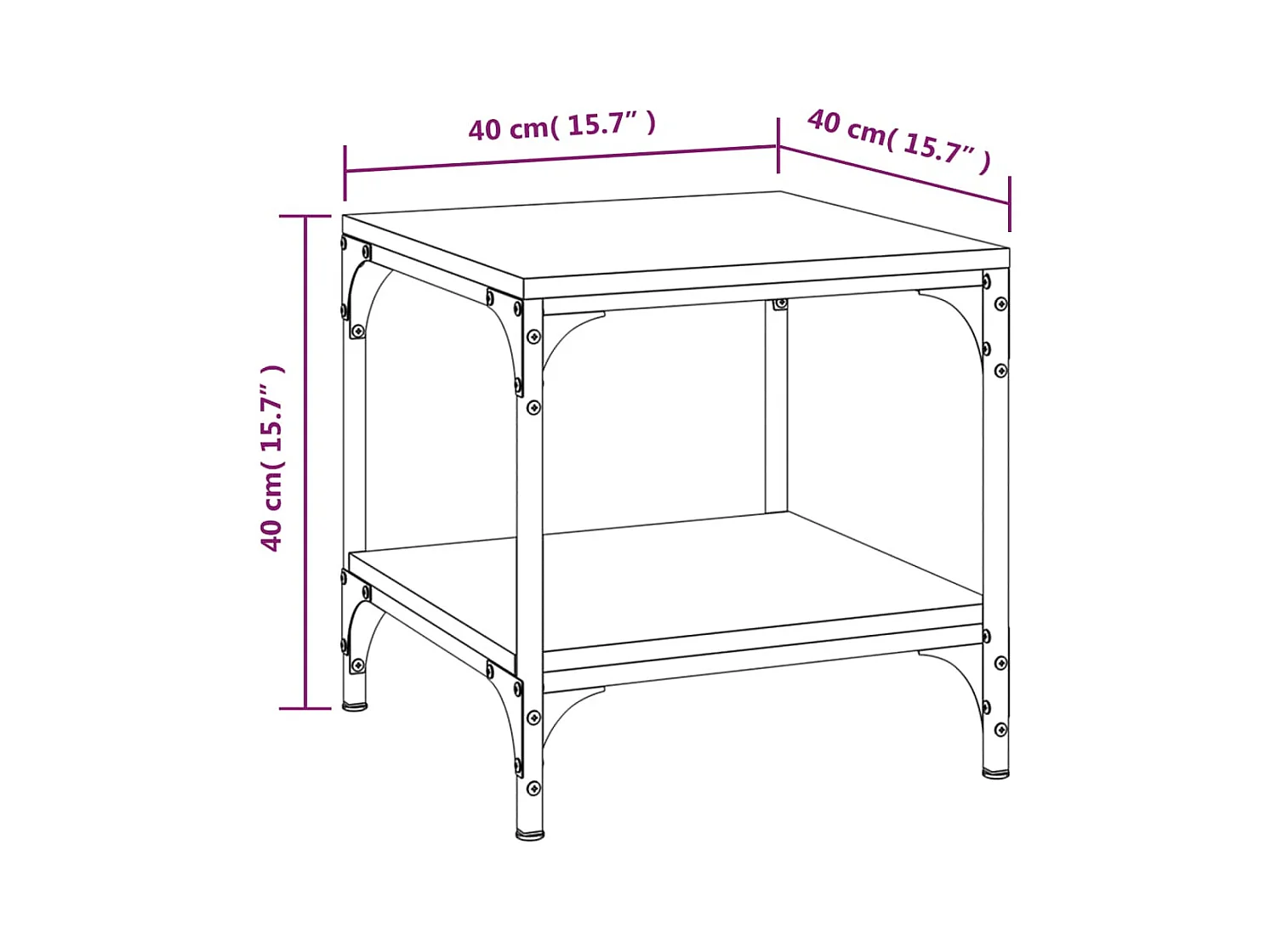 Tables d'appoint 2pcs Sonoma gris 40x40x40 cm Bois d'ingénierie
