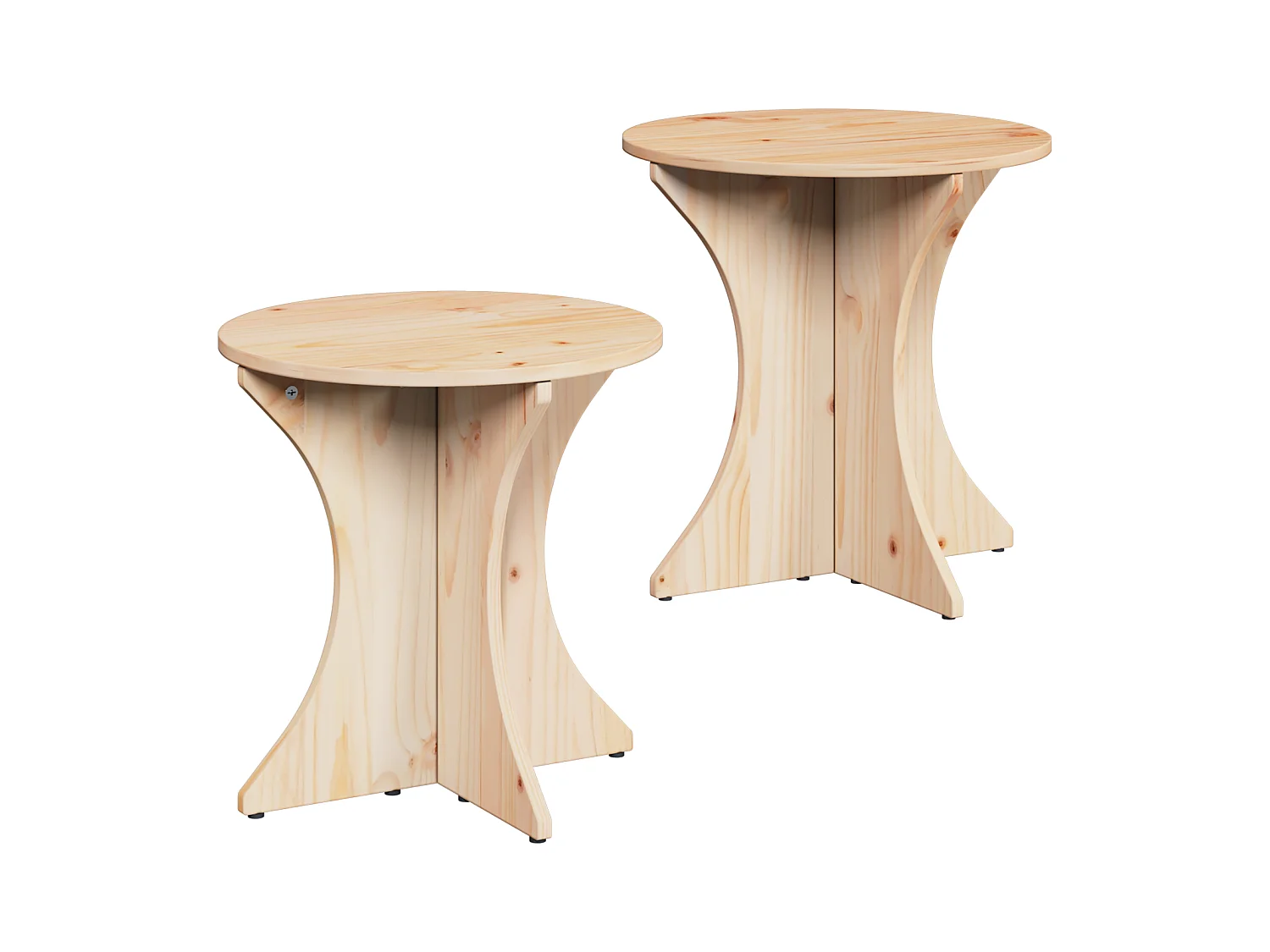 Table basse 2 pcs Naturel 46 x 46 x 47 cm Bois de pin massif