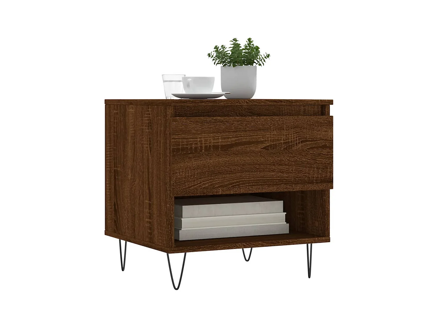 Salontafels 2 stuks eikenbruin 50x46x50 cm bewerkt hout