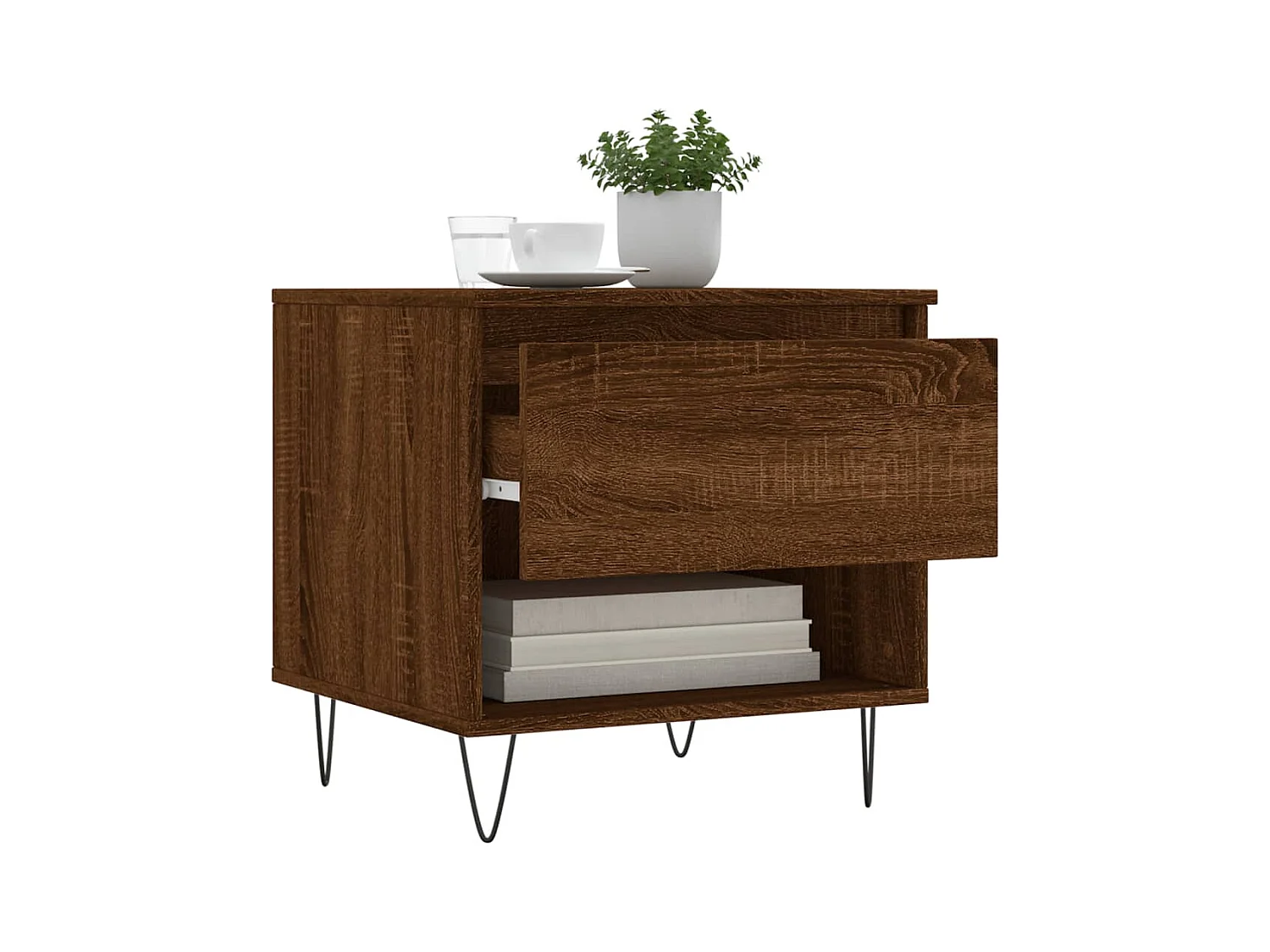 Salontafels 2 stuks eikenbruin 50x46x50 cm bewerkt hout