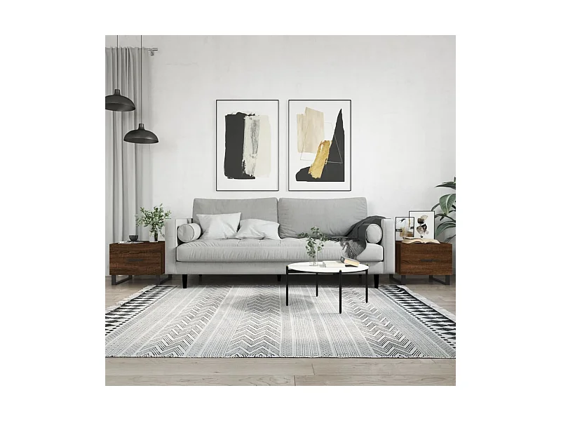 Tables basses 2 pcs chêne marron 50x50x40 cm bois d'ingénierie