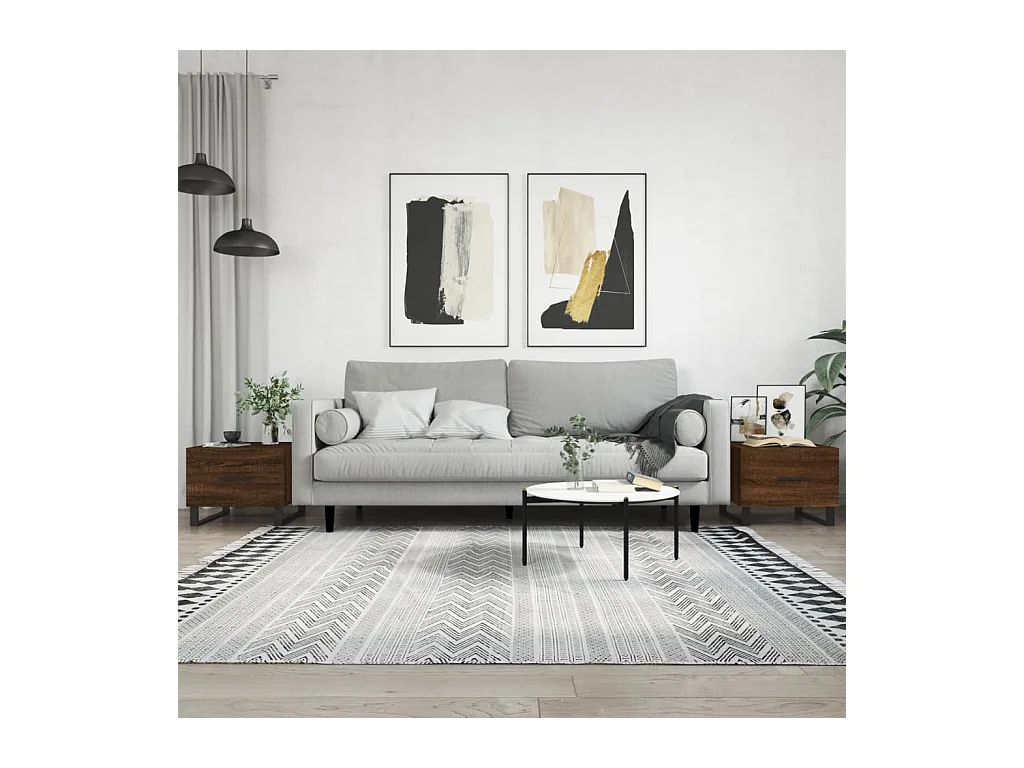 Tables basses 2 pcs chêne marron 50x50x40 cm bois d'ingénierie