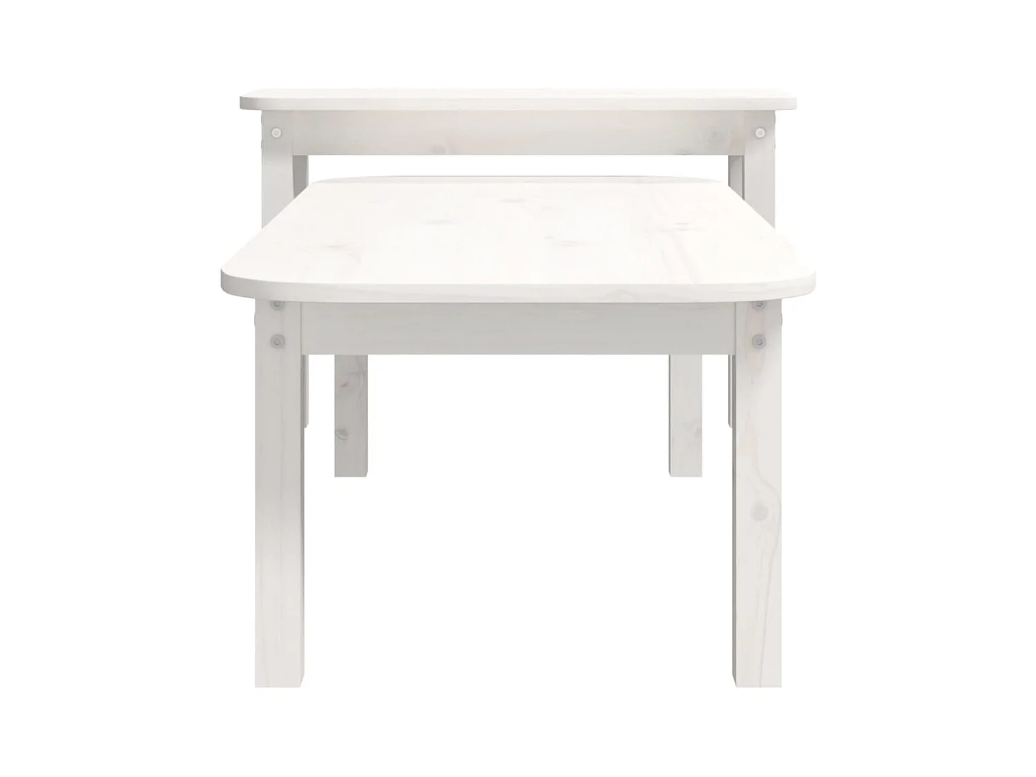 Ensemble de tables basses 2 pcs Blanc Bois massif de pin